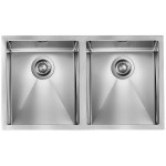 Lavello da Incasso 2 Vasche  77 x 45 cm Sottotop Acciaio Inox Satinato FILORAGGIATO CM 012009.X0.01.2018 - 012009XCSSP