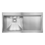 Lavello da Incasso 1 Vasca a Sinistra con Gocciolatoio 100 x 50 cm Slim Acciaio Inox Satinato con Fascia Miscelatore GLAMOUR MIX CM 012846.S2.01.2033 - 012846SCSSP