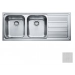 Lavello da Incasso 2 Vasche con Gocciolatoio a Destra Inox Logica Line Dekor LLL 621 116 x 50 Franke 101.0086.271 - 85800162