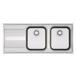 Lavello da Incasso 2 Vasche  con Gocciolatoio a Sinistra Inox Rapid RPX 621 Franke 101.0358.154