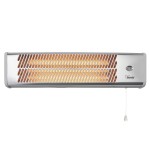 Bimar HR312 Stufa Elettrica da Esterno al Quarzo da 1500W Stufetta Radiante a Parete con 3 Potenze di Riscaldamento Istantaneo
