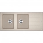 Lavello da Incasso Fragranite 2 Vasche con Gocciolatoio Reversibile 116 x 50 Boston Sahara Franke  BFG 621 - 114.0276.586 - 9899901