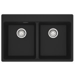Lavello da Incasso Fragranite 2 Vasche 76 x 50 cm con Banco rubinetteria Maris Black Matt - Nero Opaco Franke MRG 620-34-34 FTL - 114.0661.690