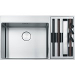 Lavello da Incasso Acciaio Inox satinato 2 Vasche 86 x 51 con vano accessori a destra Semifilo - Filotop Box Center Incasso Franke BWX 220-54-27 127.0538.259