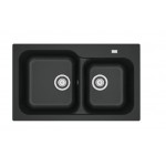 Lavello da Incasso Tectonite 2 Vasche Nero 83 x 50 Kite Franke KID 620-39-33 WWK TH WRO BK - 143.0653.613