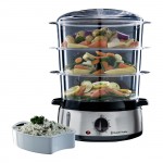 Russell Hobbs 19270-56 pentola a vapore 3 Vaporiera 9,0 l - Multicottura 3 contenitori per cottura a vapore lavabili in lavastoviglie - Nero - Acciaio inox