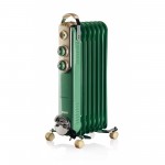 Ariete 837 Radiatore a olio Vintage Verde - 7 elementi riscaldanti - 3 livelli di potenza - Maniglia e ruote per facile trasporto - max 1500 Watt Ariete