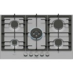 Bosch Serie 6 PCQ7A5I95 Piano cottura da Incasso 75 cm 5 Fuochi gas Acciaio Inox FlameSelect griglie in ghisa