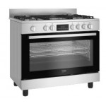 Beko BGM11226EX Cucina Libera installazione 90 x 60 cm con Coperchio 5 Fuochi Gas Forno Elettrico Finitura Inox