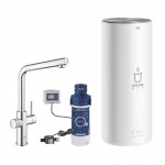 Miscelatore per lavello con acqua bollente istantanea boiler taglia 5,5 litri Cromo Red Duo Grohe 30325001