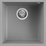 Elleci LKQ10297BSO Lavello da Incasso 1 Vasca Sottotop 44 x 44 cm finitura  Keratek Light Grey 97 Quadra 102 SOTTOTOP