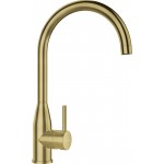 Miscelatore Cucina monocomando canna alta curvata con comando integrato in acciaio inox massiccio finitura Oro Bianco KAVUS COLORE SCHOCK 559000WGO