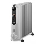 De’Longhi TRRSE1225 Radiatore Termosifone Elettrico ad Olio Stufa Portatile 10 Elementi Potenza 2500 Watt colore Bianco Radia-s Easytronic