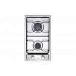 De’Longhi I 23 D Piano Cottura da Incasso a Gas 30 cm Domino Acciaio Inox 2 Fuochi Griglie Smaltate 