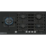 Bosch Serie 8 PRS9A6H40 Piano cottura da Incasso 90 cm 5 Fuochi gas Vetro temperato Nero FlameSelect griglie singole in ghisa