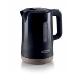 Ariete 2846 Bollitore Breakfast 2200W Capacità 1,7 Litri Base Cordless 360° - Spegnimento automatico - Coperchio di sicurezza -  Livello acqua visibile - Finitura lucida e opaca Dark & Sahara Grey