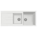 Plados AM11620-N1 Lavello 2 Vasche con Gocciolatoio Reversibile Serie Elegance 116-20 finitura N1 PURE WHITE 