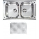 Lavello da Incasso 2 Vasche  86 x 50 cm Sopratop Acciaio Inox antigraffio CM ATLANTIC 010594.X1.01.2016 - 010594 XCSSX