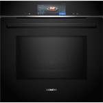 Siemens HM778GMB1 iQ700 Forno da Incasso Multifunzione Elettrico 60 cm Nero Pirolitico - Combinato a Microonde Display TFT