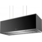 Baraldi DIADE Cappa isola sospesa 90 x 30 cm - Inox e Nero - Aspirazione 800 m³/h - Pulsantiera - 01DIA090STB80