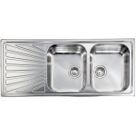 Lavello da Incasso 2 Vasche con gocciolatoio a Sinistra 116 x 50 cm Sopratop Acciaio Inox satinato CM COMETA 011447.D1.01.2016 - 011447 DCSSX