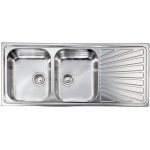 Lavello da Incasso 2 Vasche con gocciolatoio a Destra 116 x 50 cm Sopratop Acciaio Inox satinato CM COMETA 011447.S1.01.2016 - 011447 SCSSX