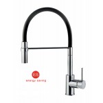 Miscelatore monocomando lavello con doccia estraibile monogettoi in ottone, bocca girevole foratura del lavello ø 35 mm finitura nero opaco MOJITO Crolla 593NO