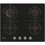 Candy CVG6BR4WPB Piano Cottura da Incasso a Gas 60 cm 4 Fuochi Vetro Nero Griglie in Ghisa - 33802730
