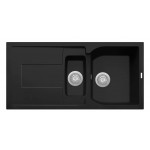 CX0991 Lavello 2 vasche + gocciolatoio Plados Serie Corax 99-15 code 70 ULTRAGRANIT BLACK MATT