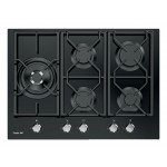 Foster 7043632 Piano Cottura da Incasso a Gas 70 cm 5 Fuochi Vetro Nero Griglie in Ghisa Glass Plano 7043 632 