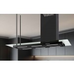 Baraldi ELEA STYLE ISOLA GLASS Cappa a Isola 146 x 60 cm Nera e Vetro con Camino a Destra 800 m³/h - 01ELE146GLBLDX80