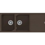 Elleci Ego 500 LGE50078 Lavello 2 vasche con gocciolatoio Reversibile Sopratop 116 x 50 cm finitura Granitek Espresso 78