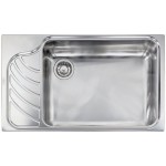 Lavello da Incasso 1 Vasca con gocciolatoio a Sinistra 86 x 51 cm Sopratop Acciaio Inox satinato CM EUREKA 011753.D1.01.2018 - 011753 DCSSP