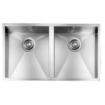 Lavello da Incasso 2 Vasche 77 x 45 cm Sottotop Acciaio Inox satinato FILOQUADRA CM 011919.X0.01.2018 - 011919XCSSP