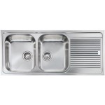 Lavello da Incasso 2 Vasche con Gocciolatoio a Destra 116 x 50 cm Slim - Semifilo Acciaio Inox satinato CM FILOSLIM 011207.S1.01.2018 - 011207 SCSSP