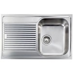 Lavello da Incasso 1 Vasca con gocciolatoio a Sinistra 79 x 50 cm Slim - Semifilo Acciaio Inox satinato CM FILOSLIM 011201.D1.01.2018 - 011201 DCSSP