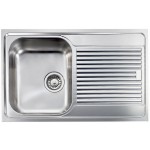 Lavello da Incasso 1 Vasca con gocciolatoio a Destra 79 x 50 cm Slim - Semifilo Acciaio Inox satinato CM FILOSLIM 011201.S1.01.2018 - 011201 SCSSP