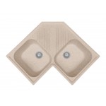 Plados FTA8320-94 Lavello angolare 2 vasche con gocciolatoio Serie Atlantic 83-20 finitura 94 ULTRAGRANIT AVENA