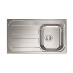 Lavello da Incasso 1 Vasca con gocciolatoio a Sinistra 86 x 50 cm Sopratop Acciaio Inox satinato CM GHIBLI 015843.D1.01.2016