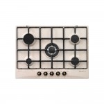 Glem Gas GT755SA Piano Cottura da Incasso a Gas 70 cm Finitura Sabbia 5 Fuochi Griglie Smaltate
