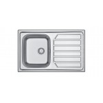Apell ID861IRBC Lavello da Incasso 1 Vasca con Gocciolatoio a Destra 86 x 50 cm Acciaio Inox Spazzolato Serie Idea