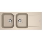 Lavello da Incasso Tectonite 2 Vasche con Gocciolatoio Reversibile Beige 116 x 50 Franke KID 621-116 WWK REV NTH WRO BE - 143.0653.611