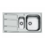 Lavello 2 Vasche con Gocciolatoio a Sinistra 970 x 500 mm Acciaio Inox Finitura Spazzolato Serie FM Foster 1973 061 - 1973061