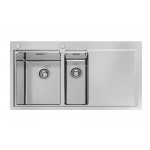 Lavello 2 Vasche con Gocciolatoio a Destra Filotop 1000 x 520 mm Acciaio Inox Finitura Spazzolato Master Foster 1251 052 - 1251052