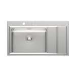 Lavello 1 Vasca con Gocciolatoio a Destra 873 x 513 mm Semifilo Acciaio Inox Finitura Spazzolato Stripe Foster 4500 052 - 4500052