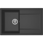 Elleci LG230059 Lavello da Incasso 1 vasca con gocciolatoio Reversibile 79 x 50 cm finitura Granitek Antracite 59 Life 300