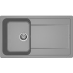 Elleci LG240048 Lavello da Incasso 1 vasca con gocciolatoio Reversibile 86 x 50 cm finitura Granitek Cemento 48 Life 400