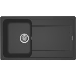 Elleci LG240059 Lavello da Incasso 1 vasca con gocciolatoio Reversibile 86 x 50 cm finitura Granitek Antracite 59 Life 400