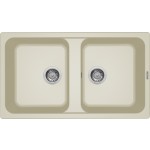 Elleci LG245062 Lavello da Incasso 2 vasche 86 x 50 cm finitura Granitek Bianco Antico 62 Life 500