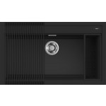Elleci LGB36040K2 Lavello da Incasso 1 vasca - Monovasca Sopratop 86 x 51 cm finitura Granitek Matt Nero 40 con Flex Drainer e colander inclusi Best 360 Bundle